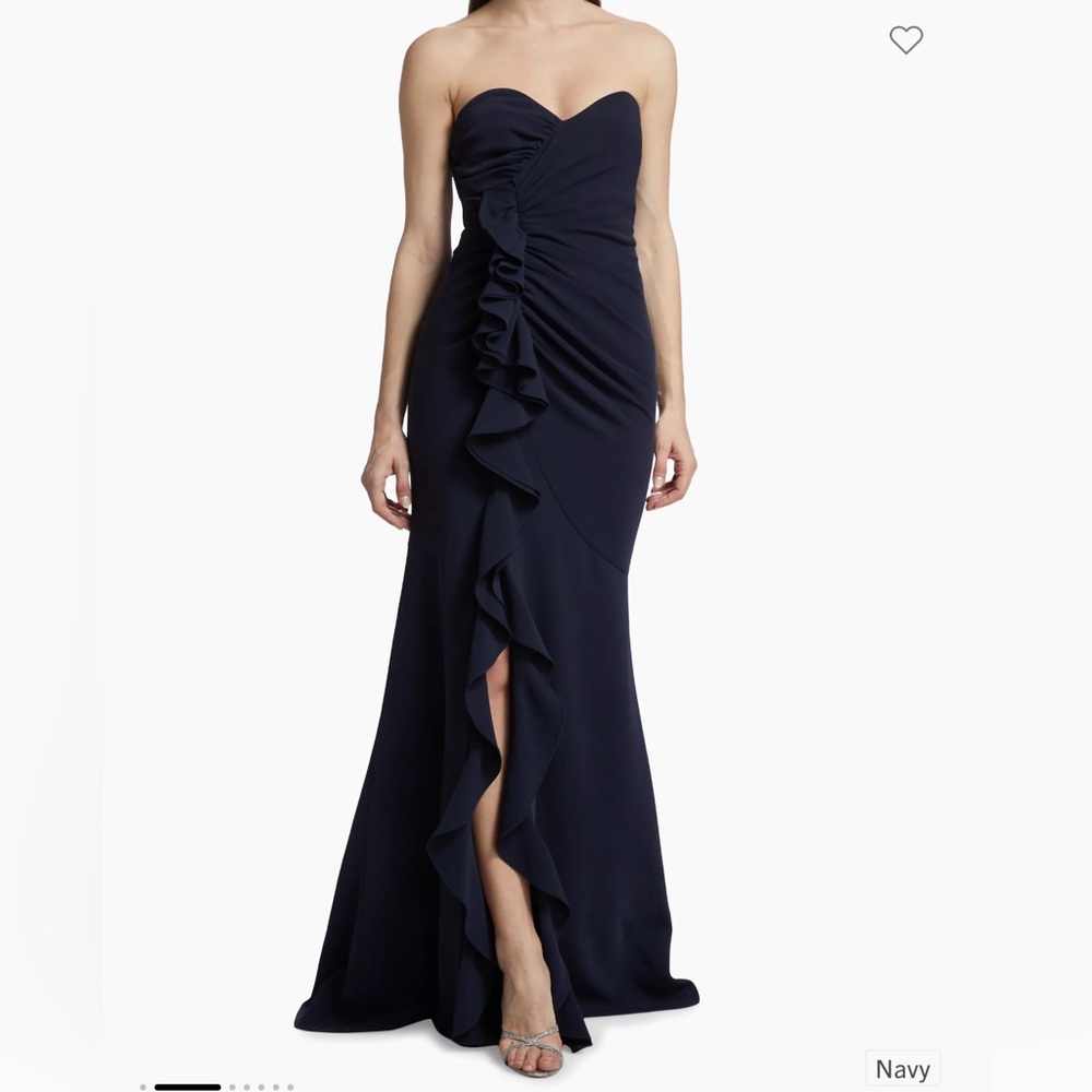 Cinq E Sept Navy Strapless Gown